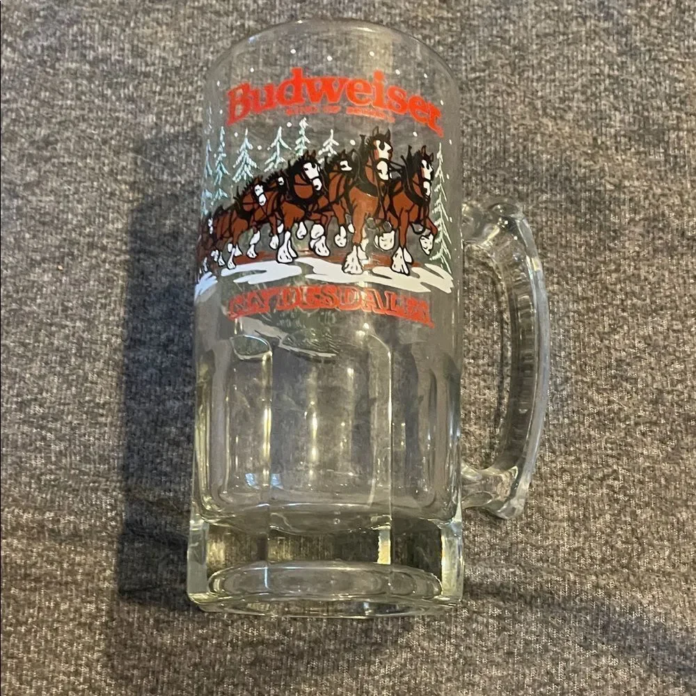 Extra large vintage Budweiser Clydesdales beer stein